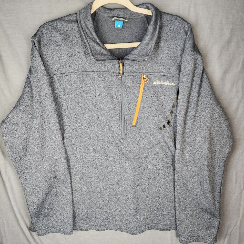 Eddie Bauer First Ascent Sweater Mens 2XL Blue 1/4 Zip Thermal Top Free Heat